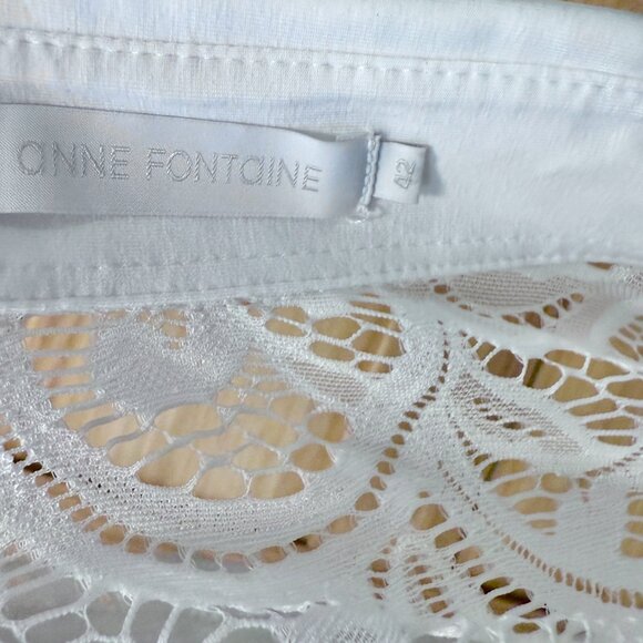 Anne Fontaine Paris Lys Stretch Lace Abstract Button Up Blouse size 42/10 US - Picture 8 of 12